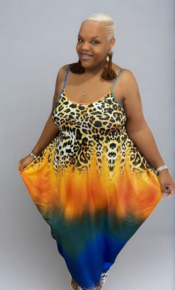 Leopard Sunset Maxi Dress