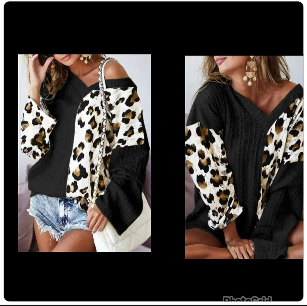 Black Leopard Sweater