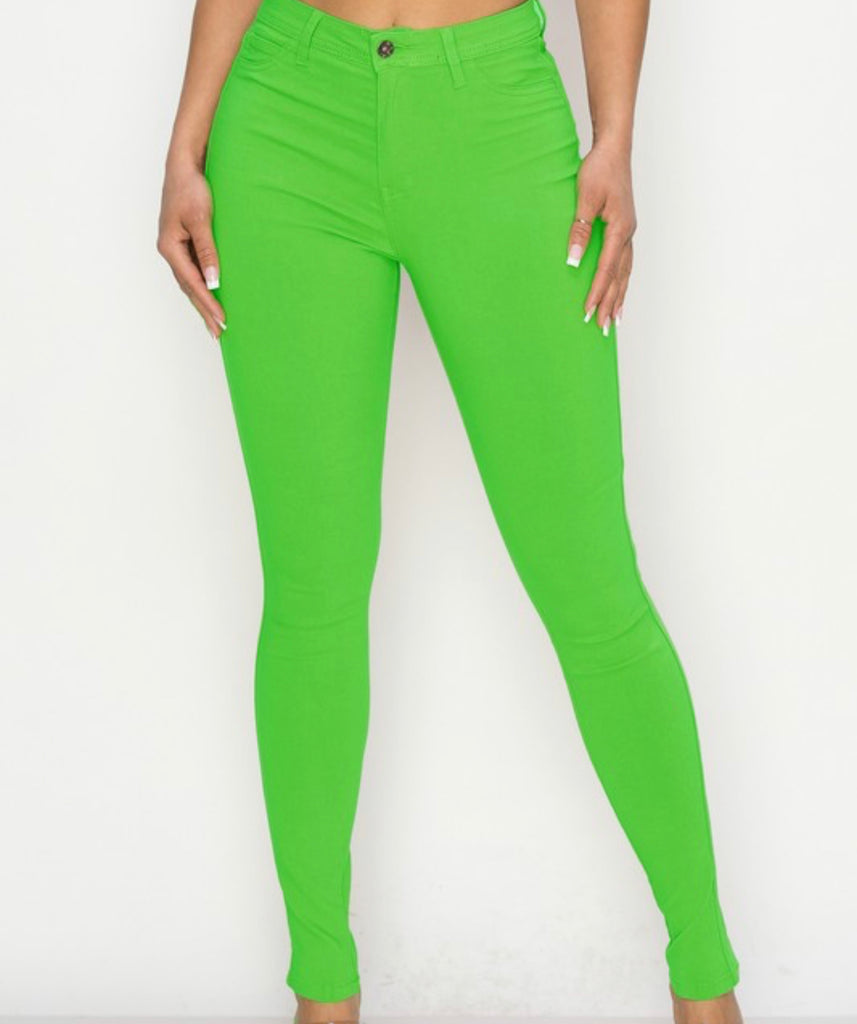 Lime Green High Waisted Jeans